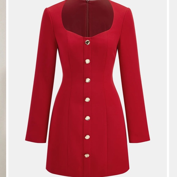 Commense Scarlet Buttoned Mini Dress - Picture 2 of 3